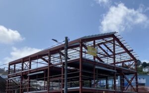 The build of the Newlyn Marine Skills & Resource Centre is progressing well - Image Credit Newlyn Pier & Harbour Commissioners